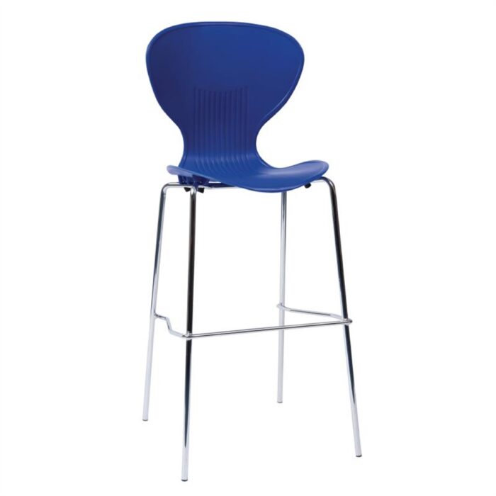 Bolero Stacking Blue Plastic High Stool (Pack of 4)