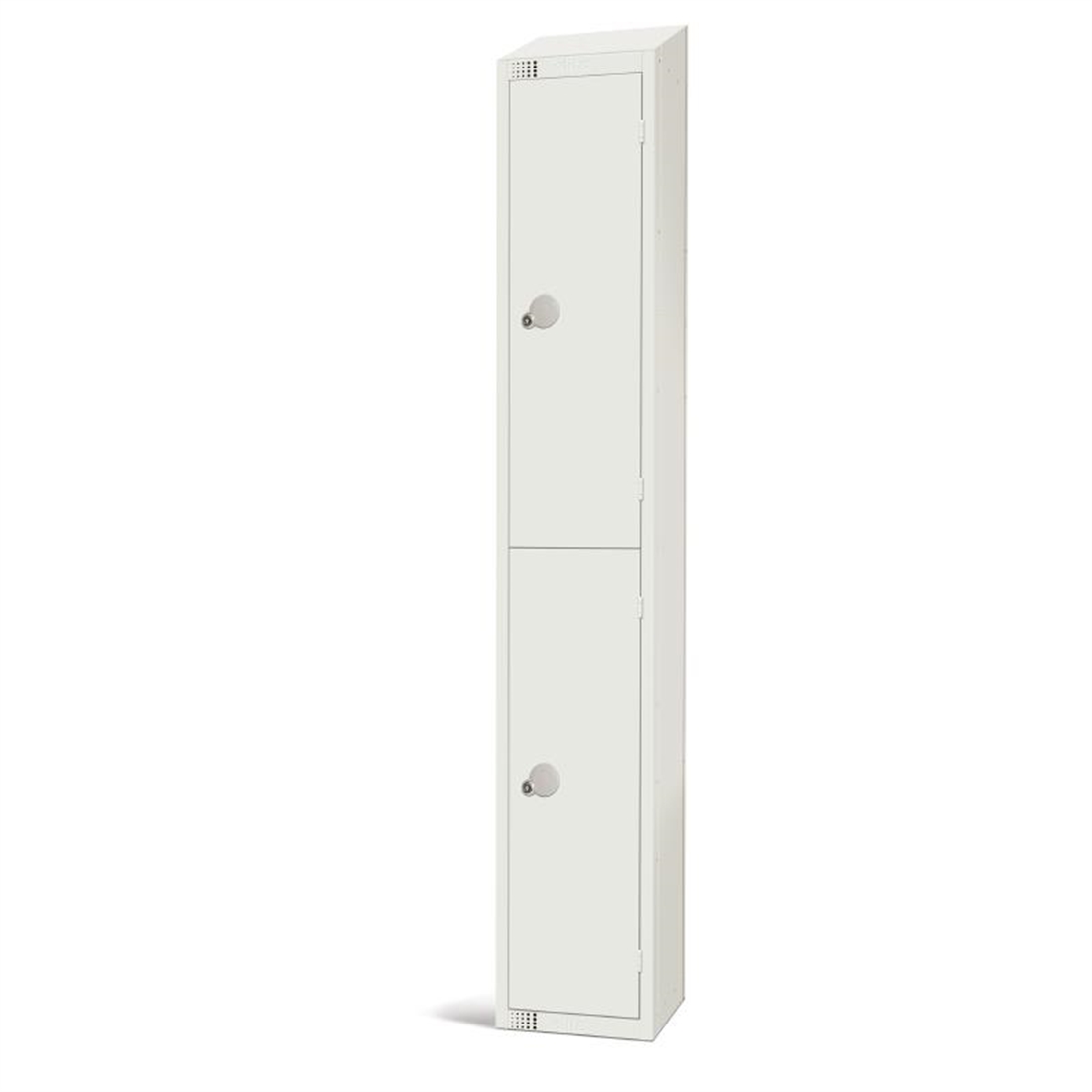 Elite Double Door Electronic Combination Locker with Sloping Top White