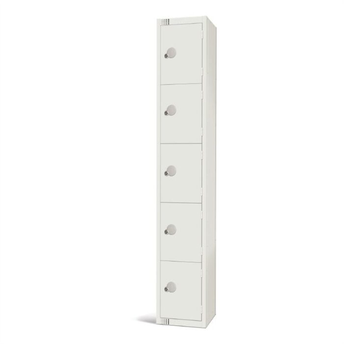 Elite Five Door Coin Return Locker White