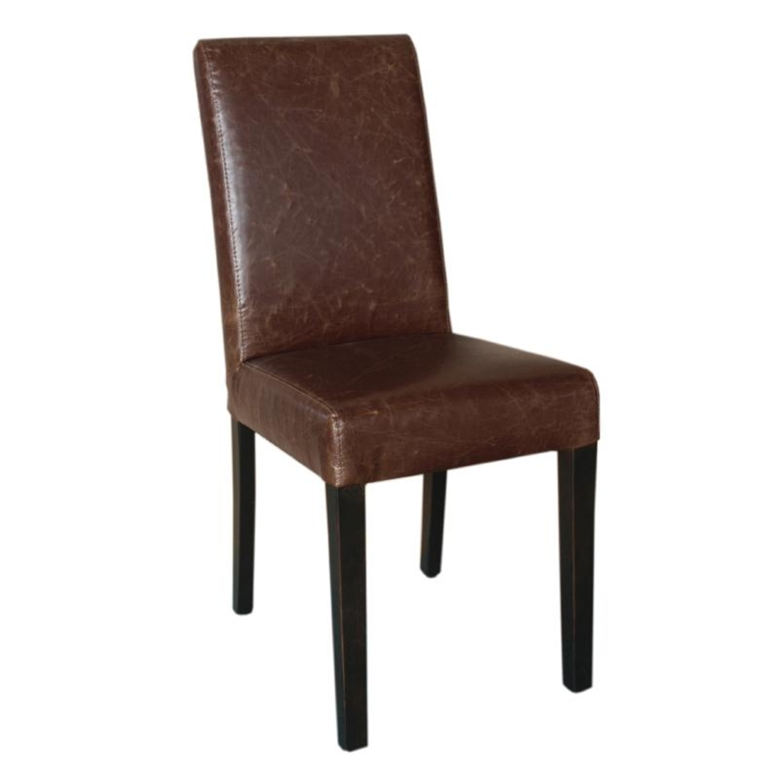Bolero Faux Leather Dining Chair Antique Tan (Pack of 2)