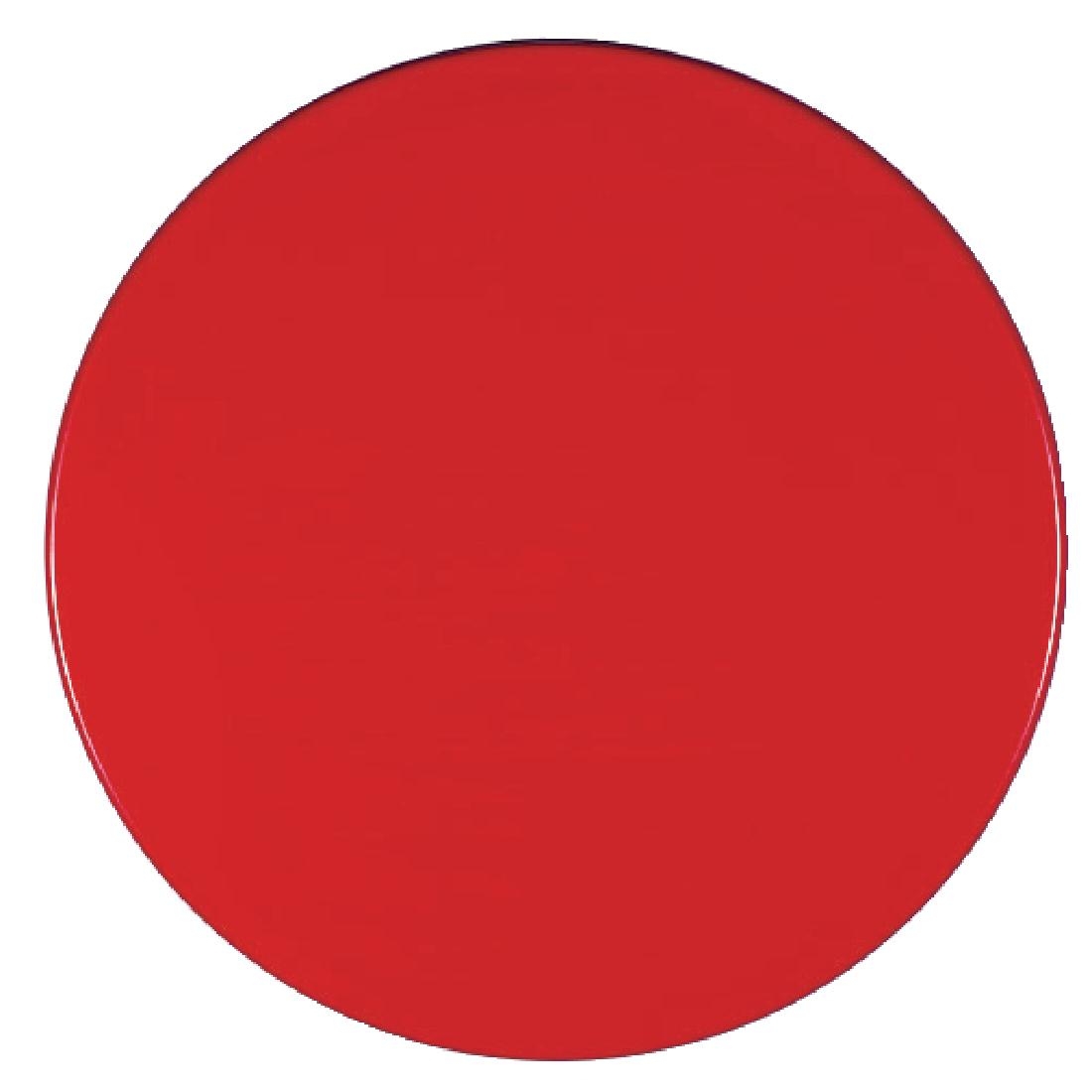 Werzalit Pre-drilled Round Table Top  Dark Red 700mm