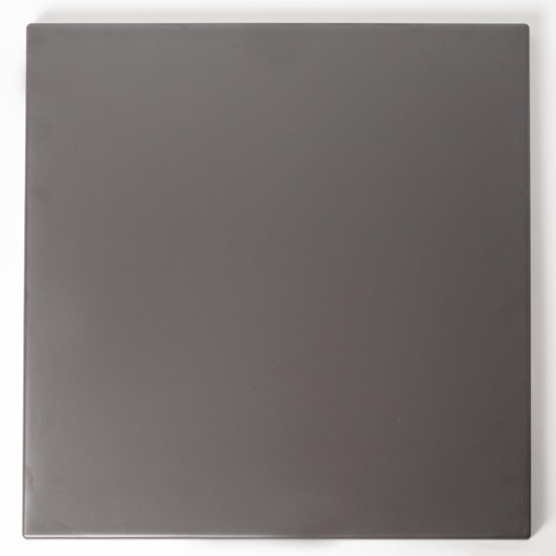 Werzalit Pre-drilled Square Table Top  Dark Grey 600mm