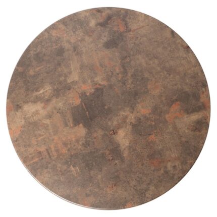 Werzalit Pre-drilled Round Table Top  Rust Brown 600mm