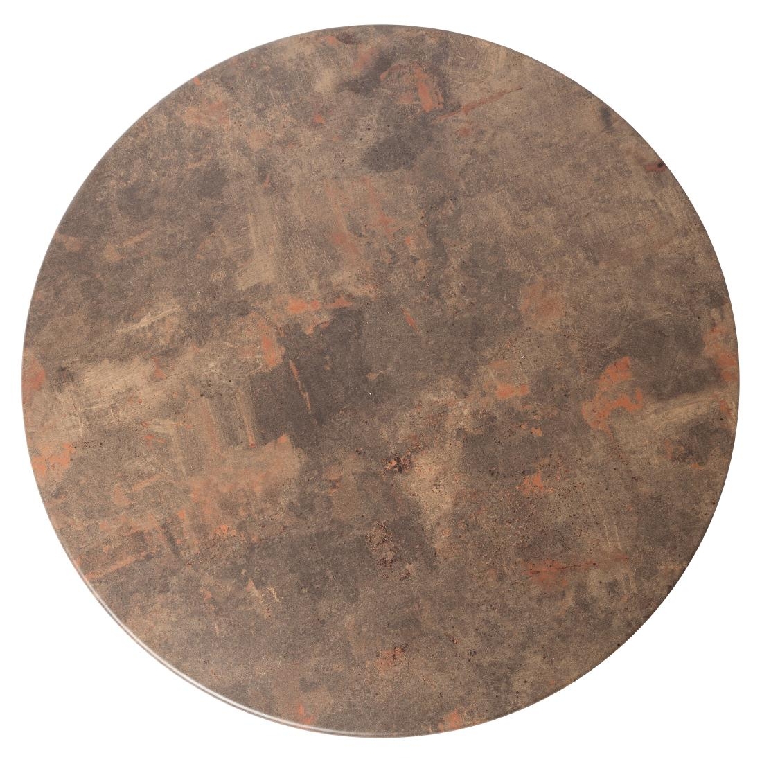 Werzalit Pre-drilled Round Table Top  Rust Brown 600mm