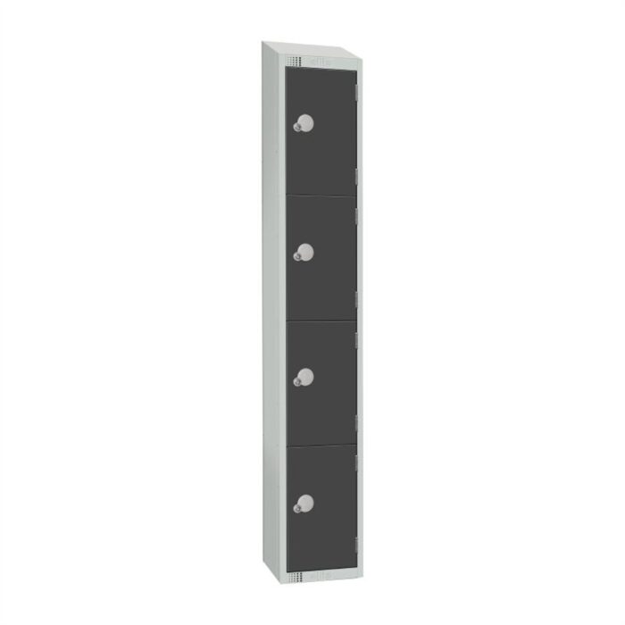 Elite Four Door Camlock Locker with Sloping Top Graphite Grey