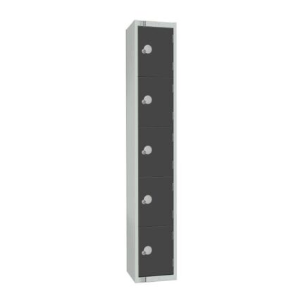Elite Five Door Padlock Locker Graphite Grey