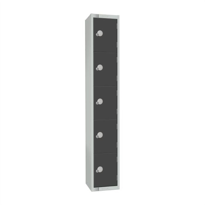 Elite Five Door Padlock Locker Graphite Grey