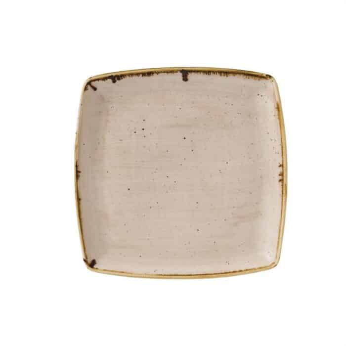 Churchill Stonecast Deep Square Plate Nutmeg Cream 260 x 260mm