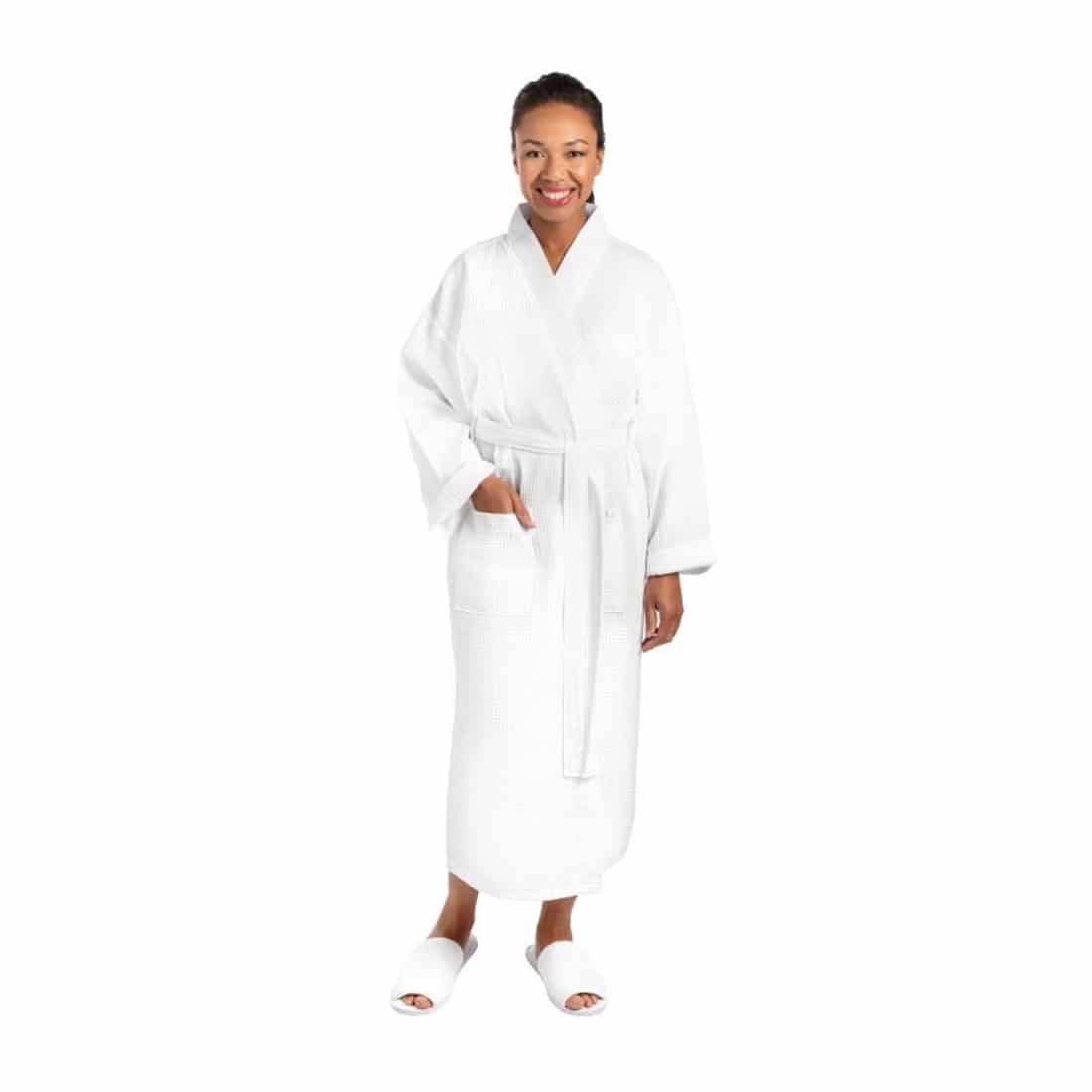 Mitre Essentials Honeycomb Bathrobe Large White