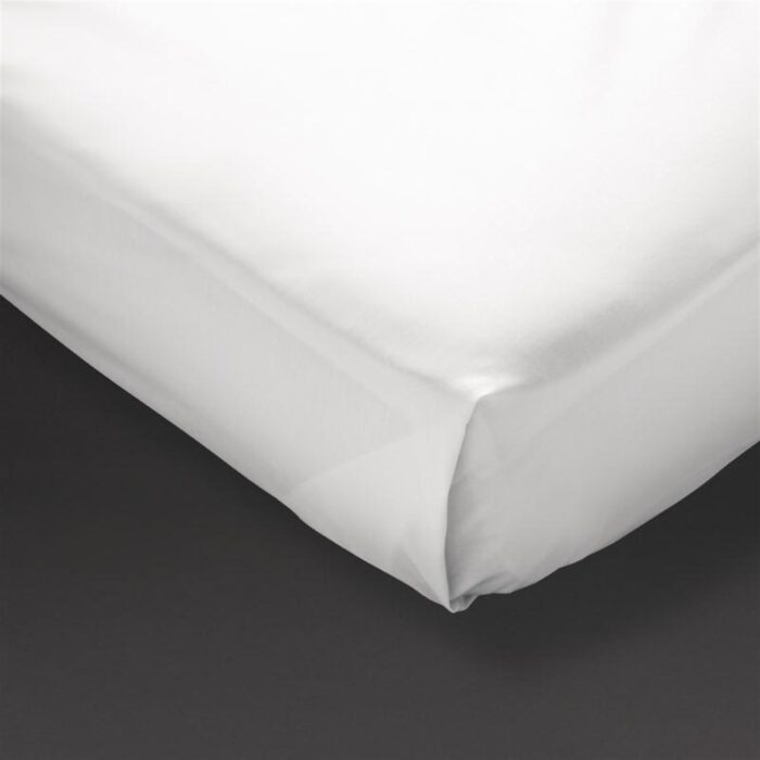 Mitre Comfort Percale Flat Sheet White Double