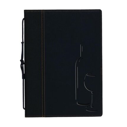 Securit Contemporary Wine List Cover Black A4