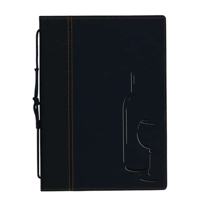 Securit Contemporary Wine List Cover Black A4