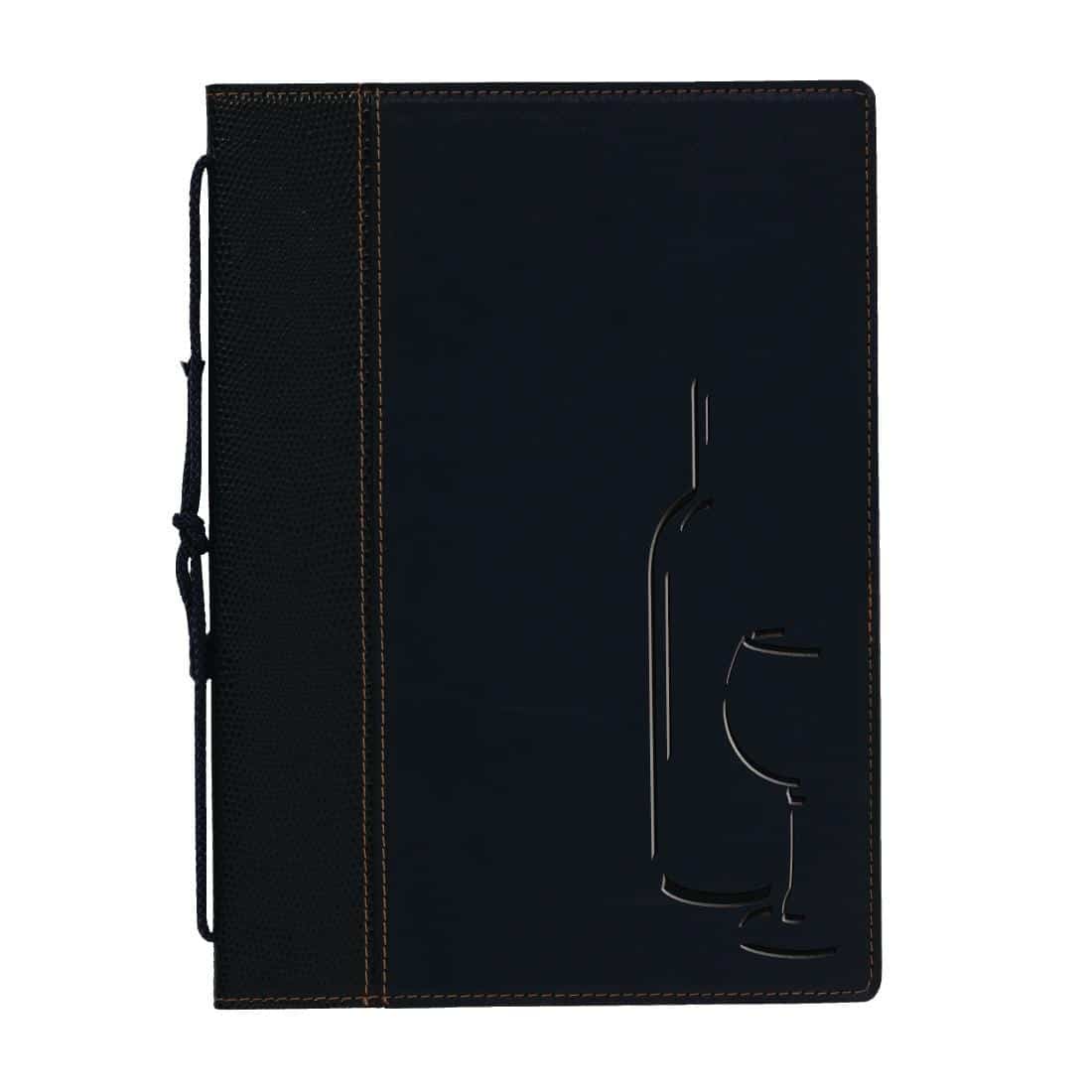 Securit Contemporary Wine List Cover Black A4