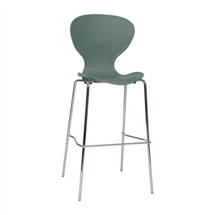 Bolero Slate Grey Stacking PP High stool (Pack of 4)