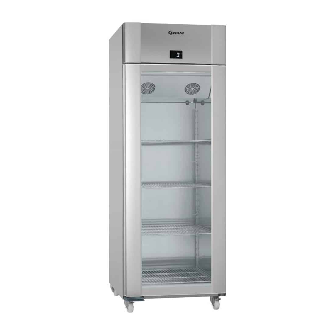 Gram Eco Twin 1 Glass Door 614Ltr Fridge Vario Silver KG 82 RAG C1 4N