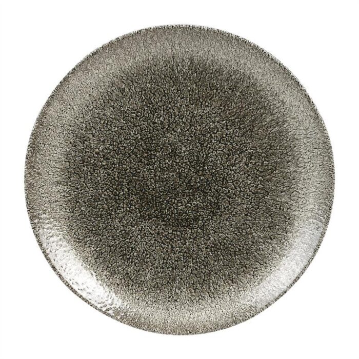 Churchill Studio Prints Raku Round Coupe Plates Quartz Black 260mm