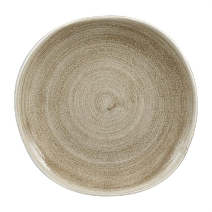Churchill Stonecast Patina Antique Organic Round Plates Taupe 264mm