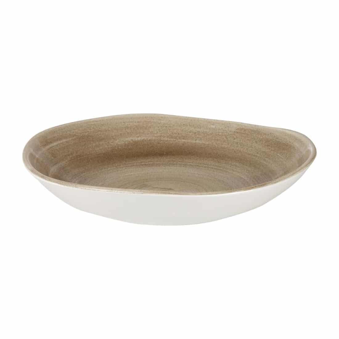 Churchill Stonecast Patina Antique Organic Round Bowls Taupe 253mm