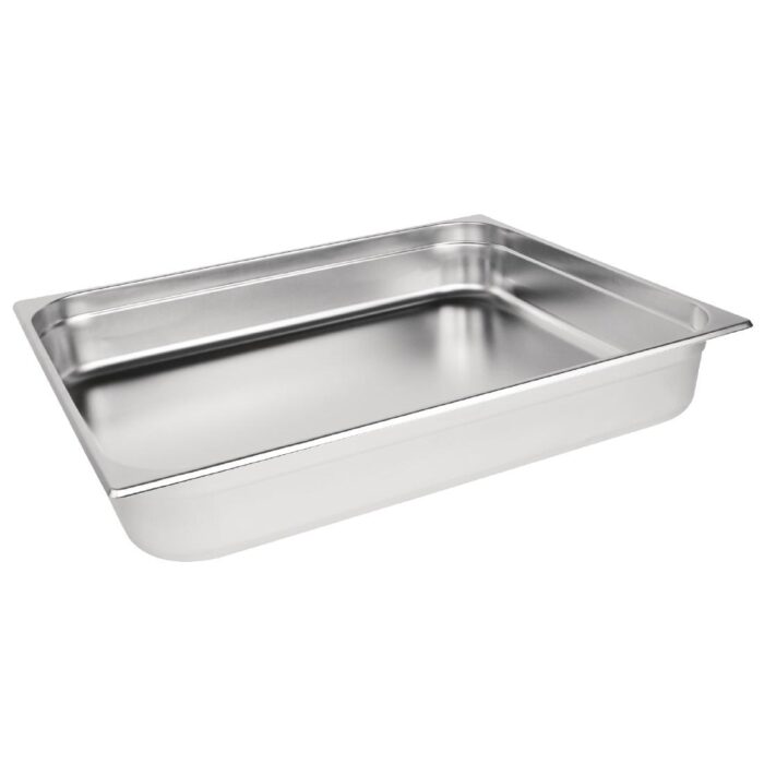 Vogue Stainless Steel 2/1 Double Size Gastronorm Pan 100mm