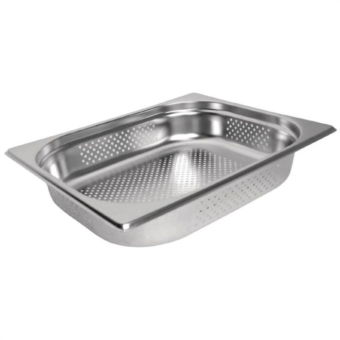 Vogue Stainless Steel Perforated 1/2 Gastronorm Pan 65mm