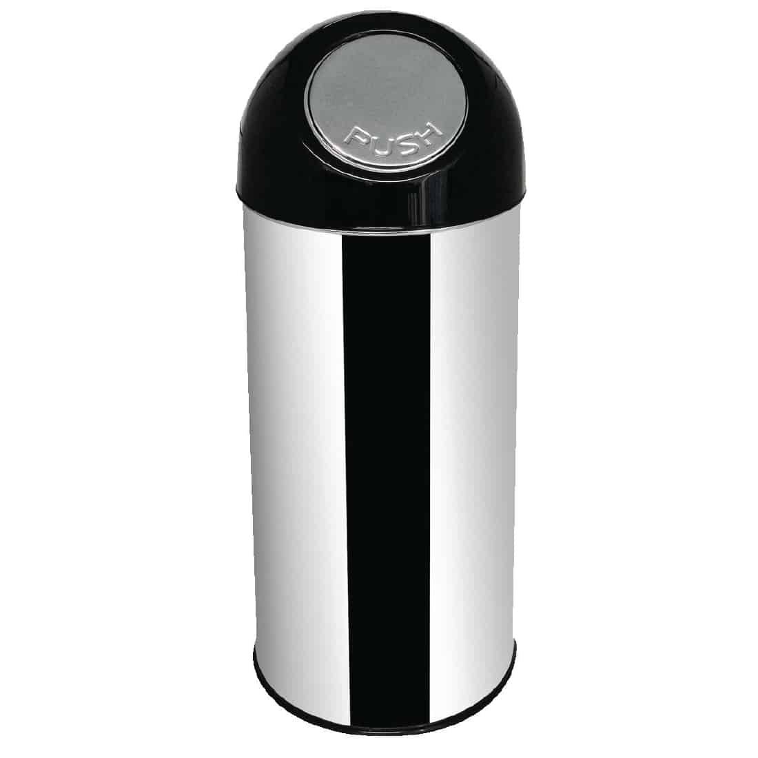 Bolero Bullet Bin with Liner St/St - 50Ltr 30.5x82cm