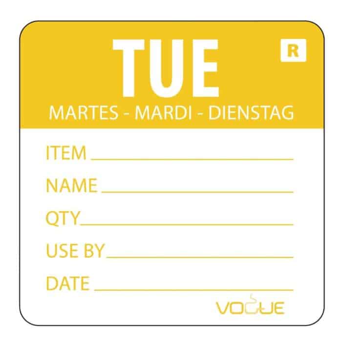 Vogue Removable Day of the Week Label Tuesday