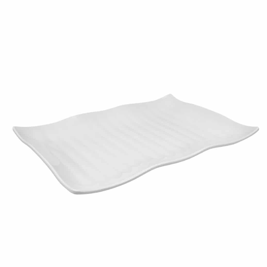 Dalebrook Ribbed Wavy Platter 420 x 295mm White