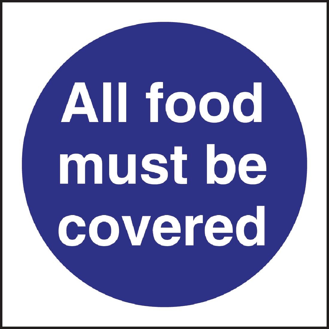 Vogue All Food Must Be Covered Sign