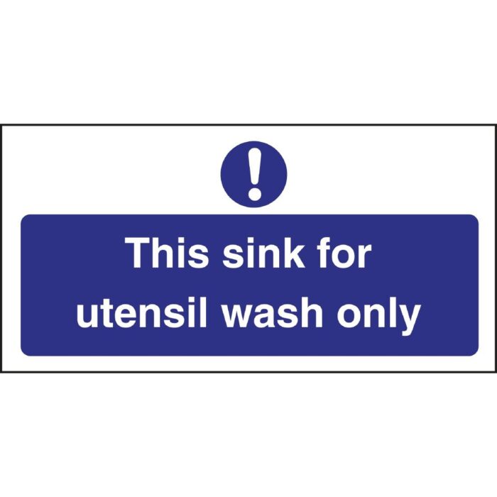 Vogue Utensil Wash Only Sign
