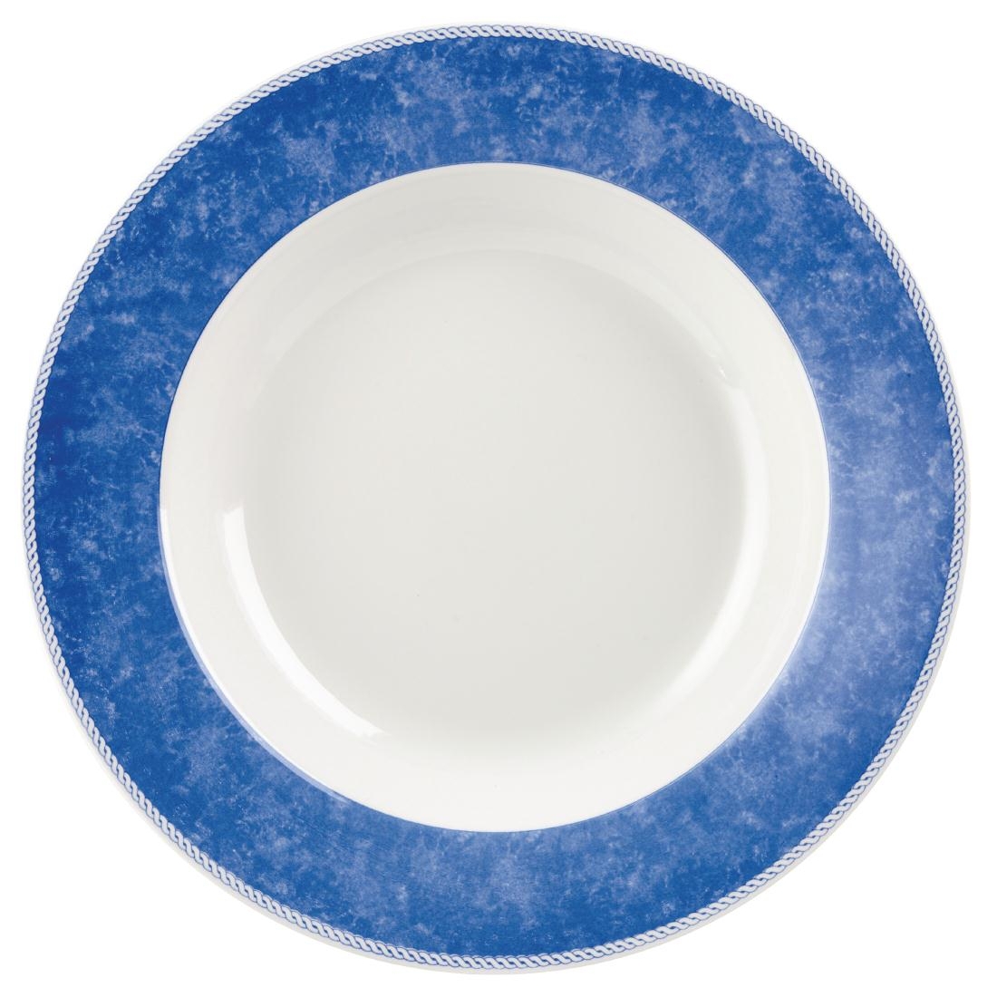 Churchill New Horizons Marble Border Pasta Plates Blue 300mm
