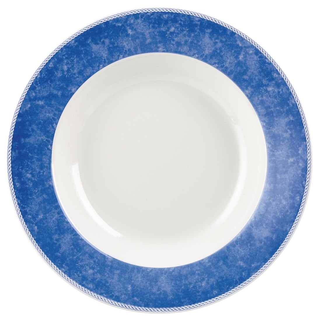 Churchill New Horizons Marble Border Pasta Plates Blue 300mm