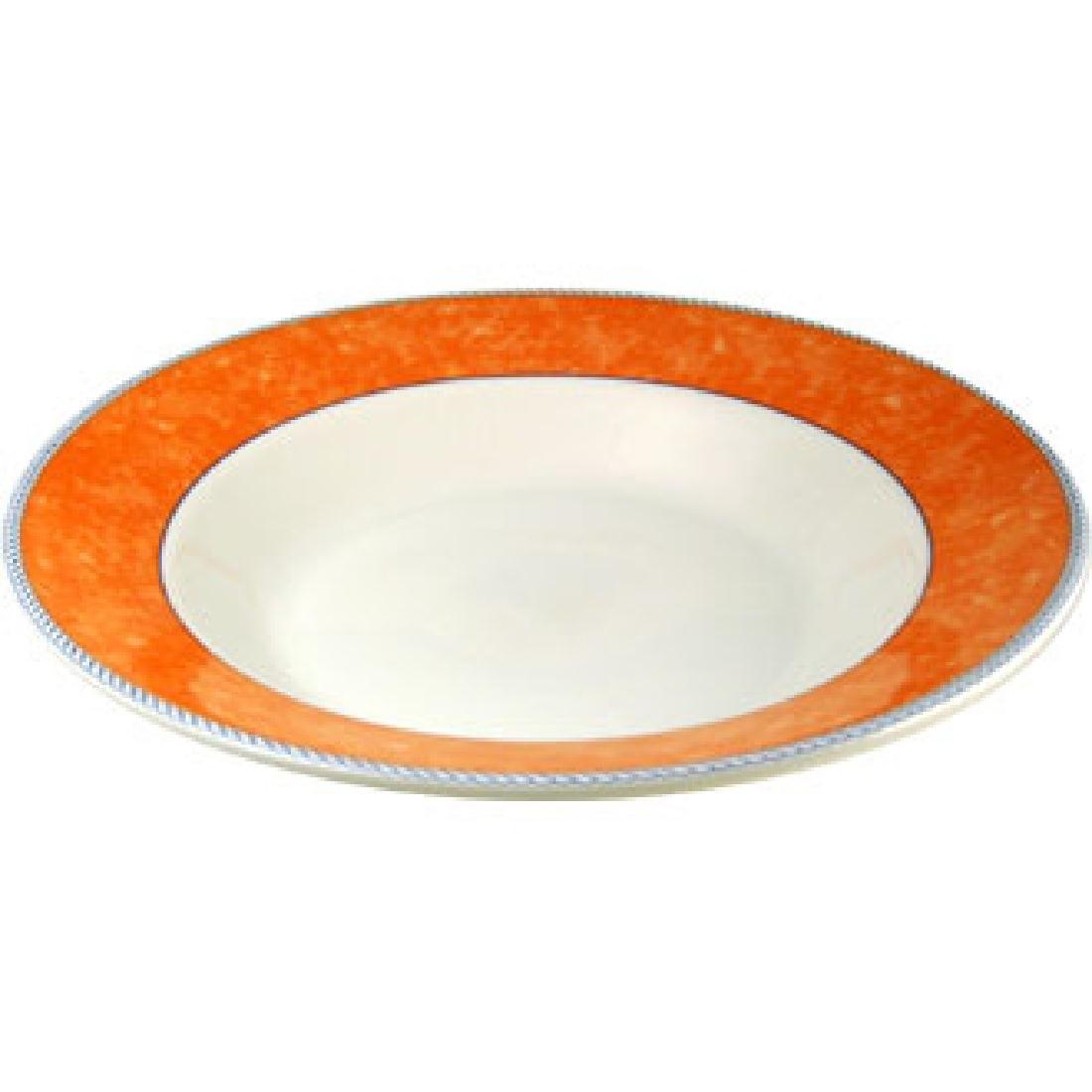 Churchill New Horizons Marble Border Pasta Plates Orange 300mm
