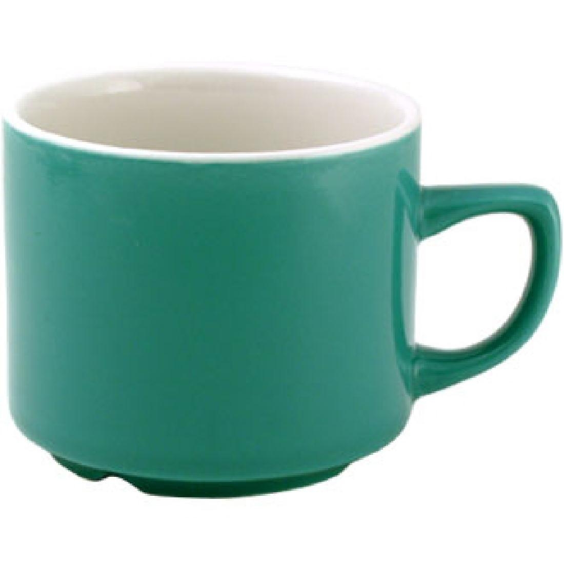 Churchill New Horizons Colour Glaze Maple Tea Cups Green 199ml