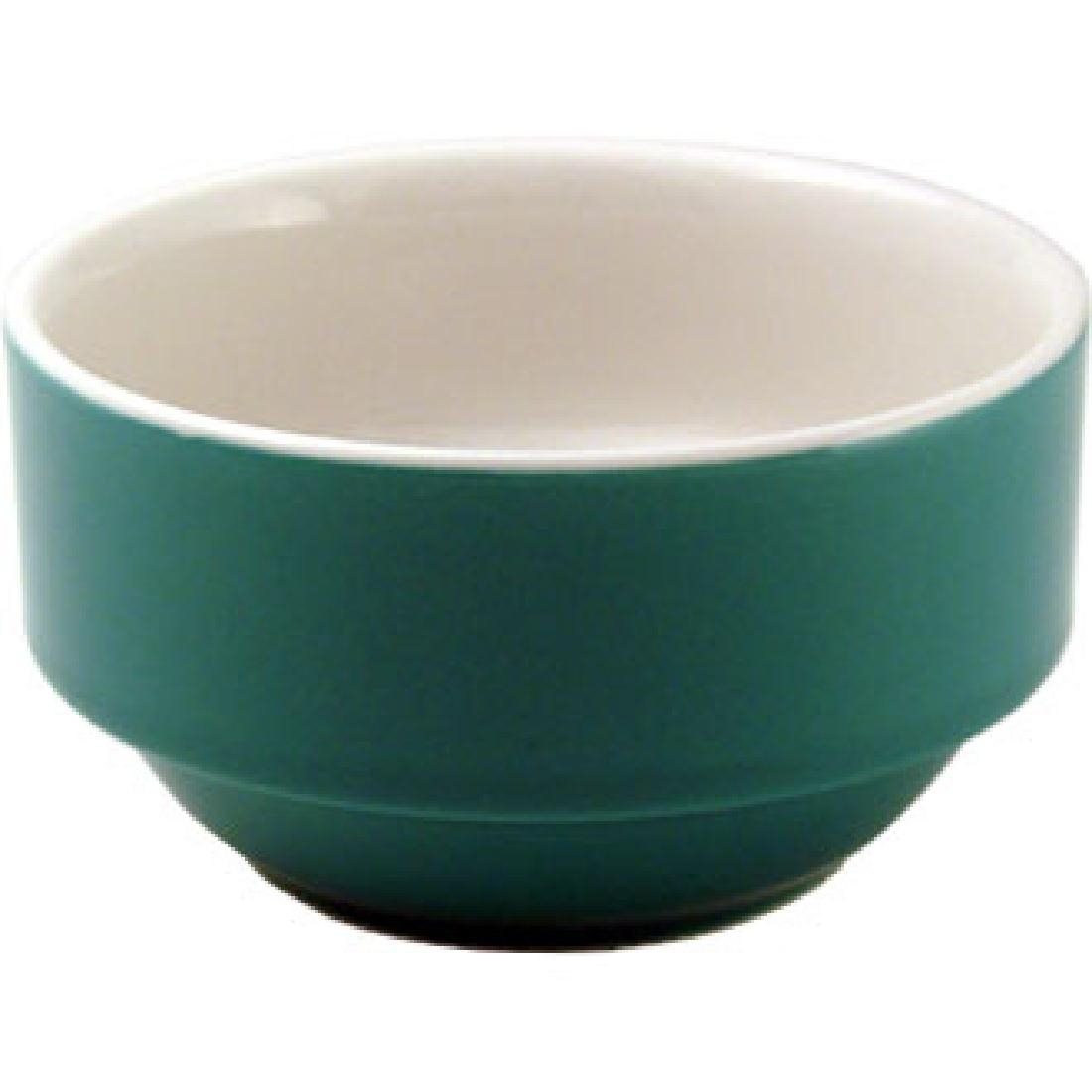 Churchill New Horizons Colour Glaze Consomme Bowls Green 105mm