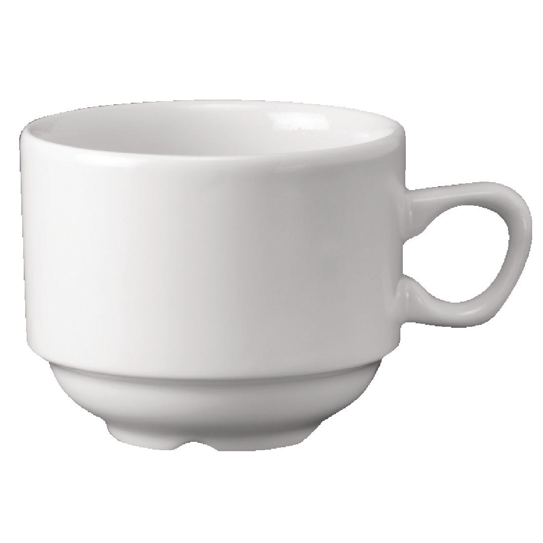 Churchill Plain Whiteware Stacking Nova Tea Cups 212ml