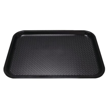 Kristallon Plastic Fast Food Tray Black Large