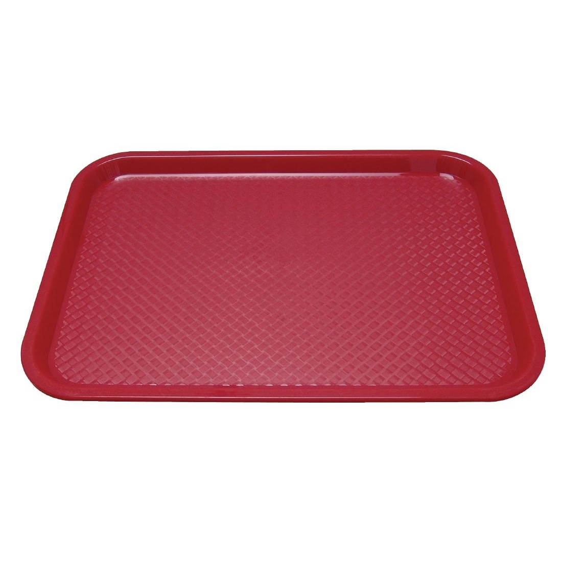 Kristallon Plastic Fast Food Tray Red Large