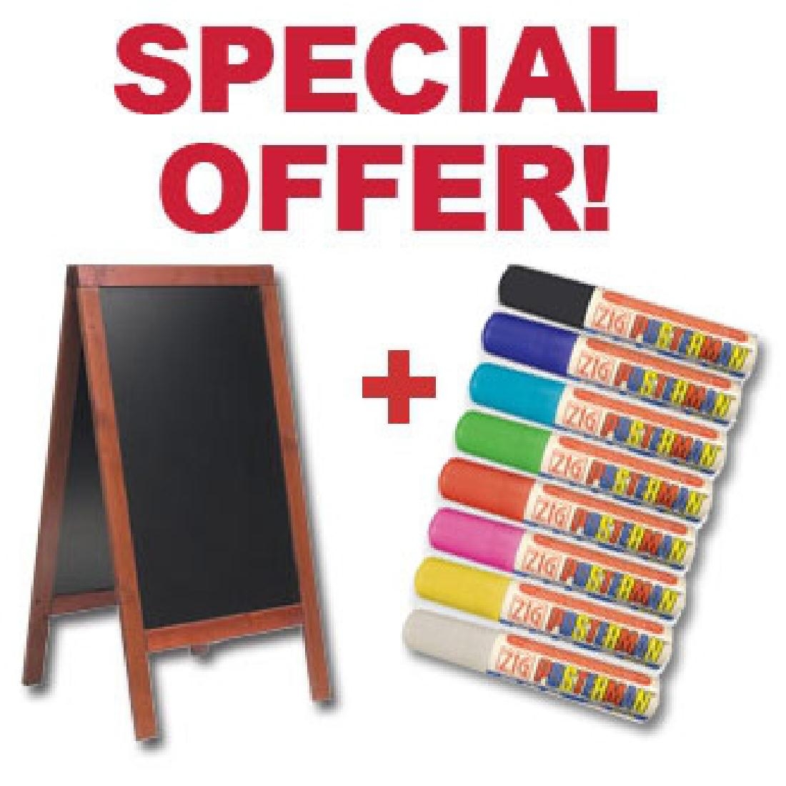 SPECIAL OFFER Securit Large Pavement Board And 8 Zig Posterman Pens