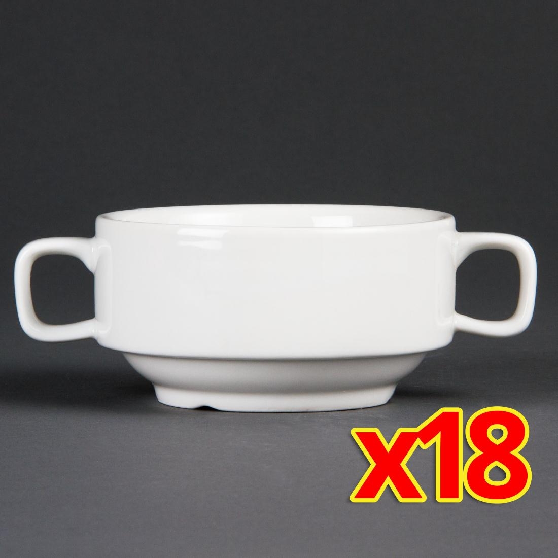Bulk Buy Pack of 18 Olympia Handled Soup Bowls 400ml