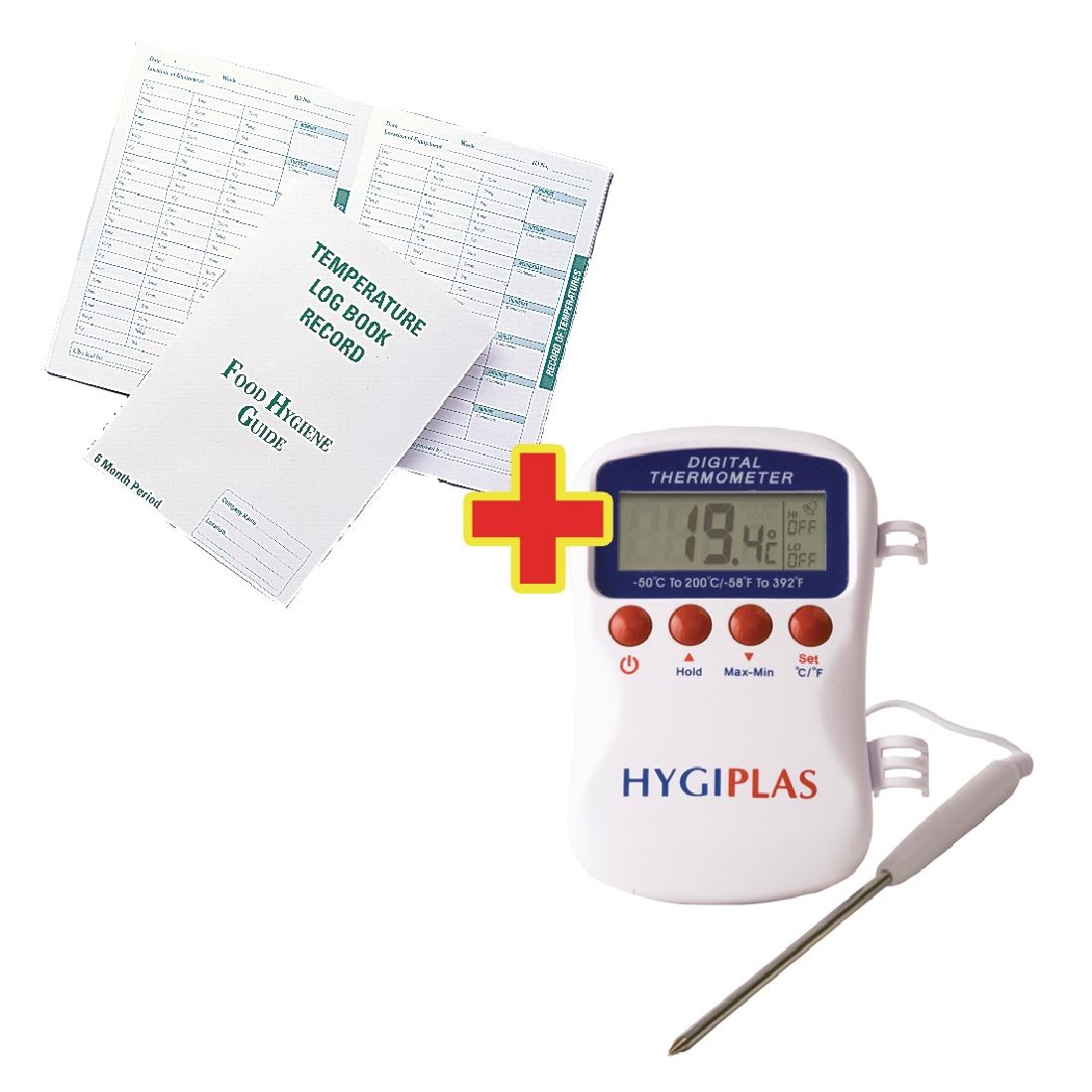 Special Offer Hygiplas Multistem Thermometer and Temperature Log Book
