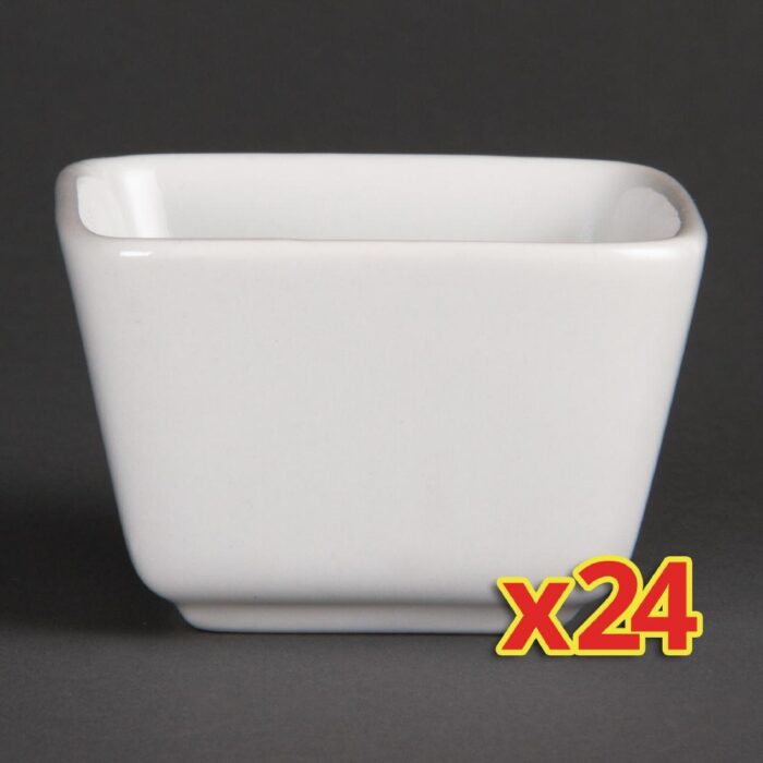 Bulk Buy Pack of 24 Olympia Whiteware Tall Square Mini Dishes