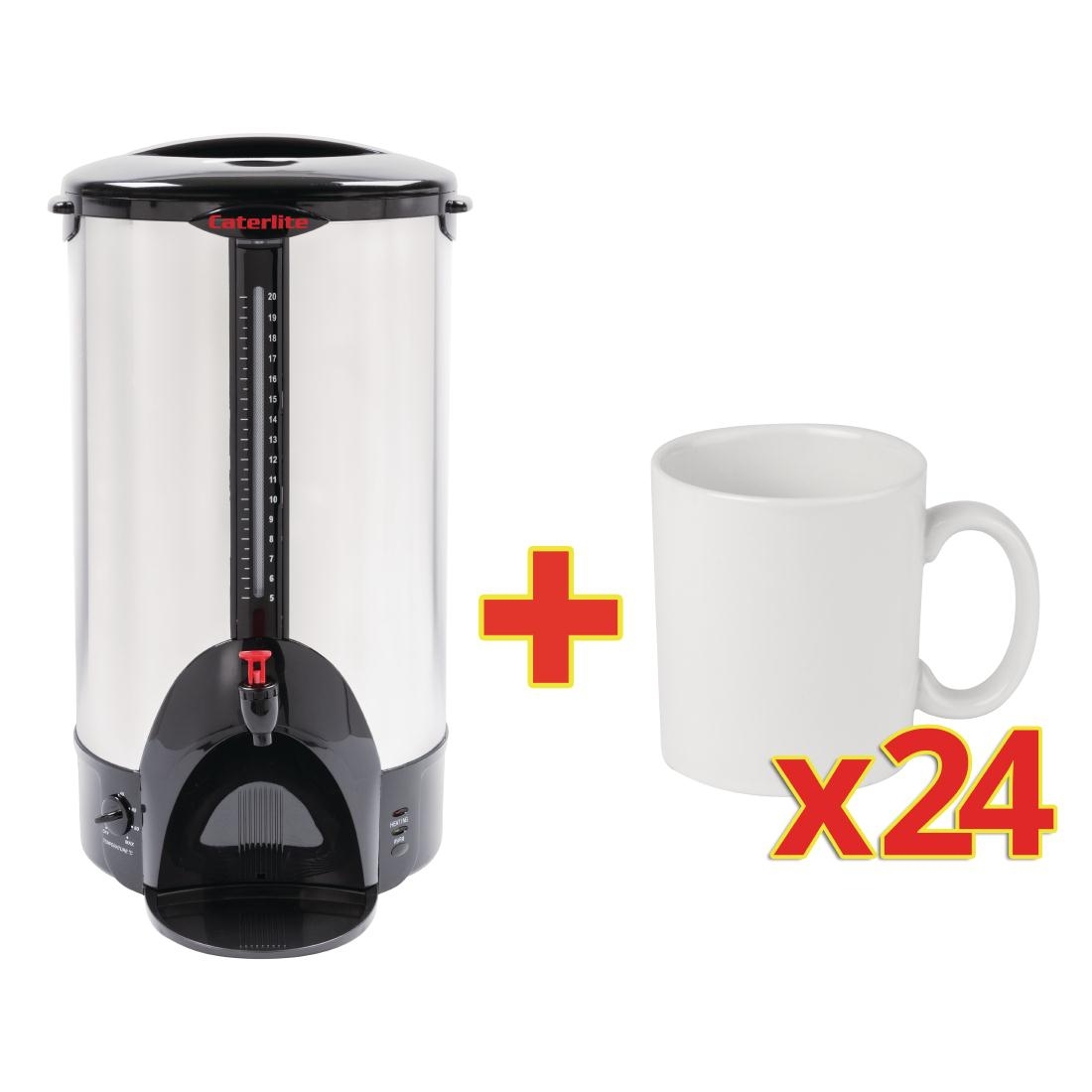 Special Offer Caterlite Water Boiler 20Ltr with 24 FREE Mugs