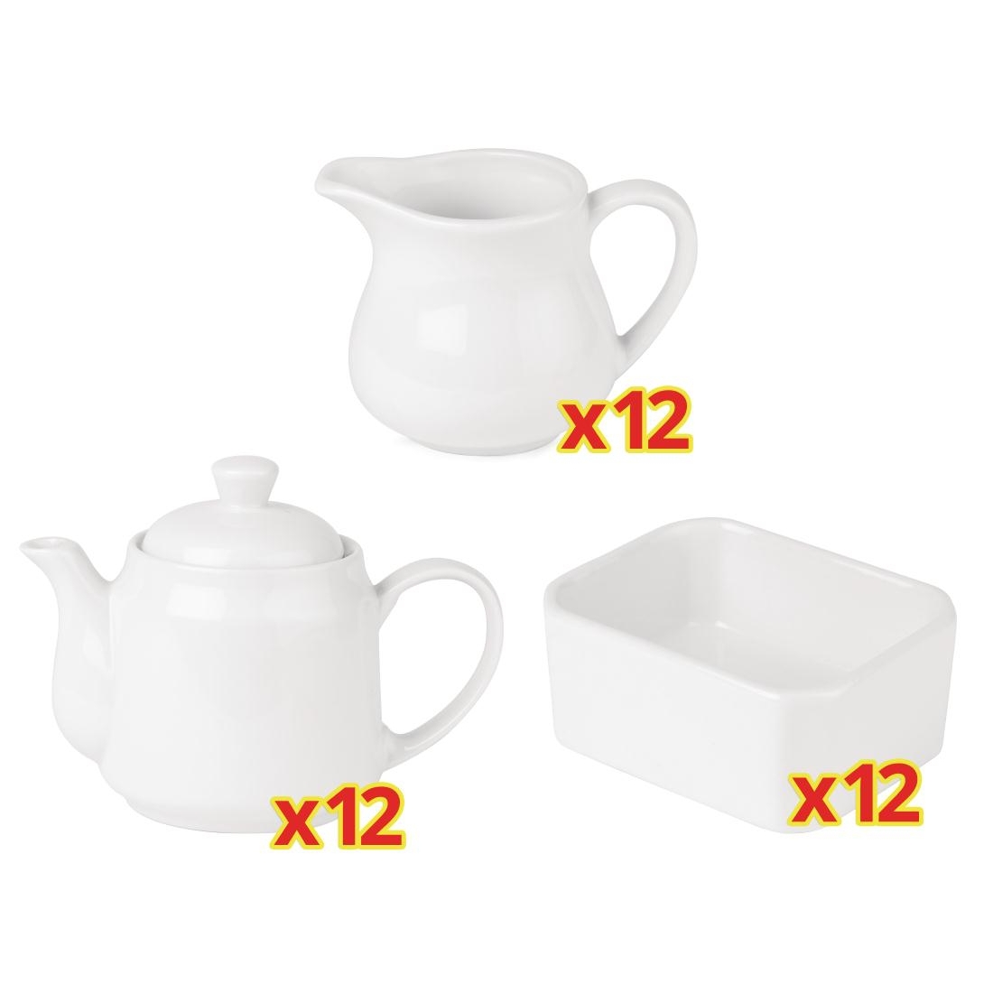 SPECIAL OFFER 12 sets of 3 piece Athena Tea Service (CC204) (U819) (CC205)