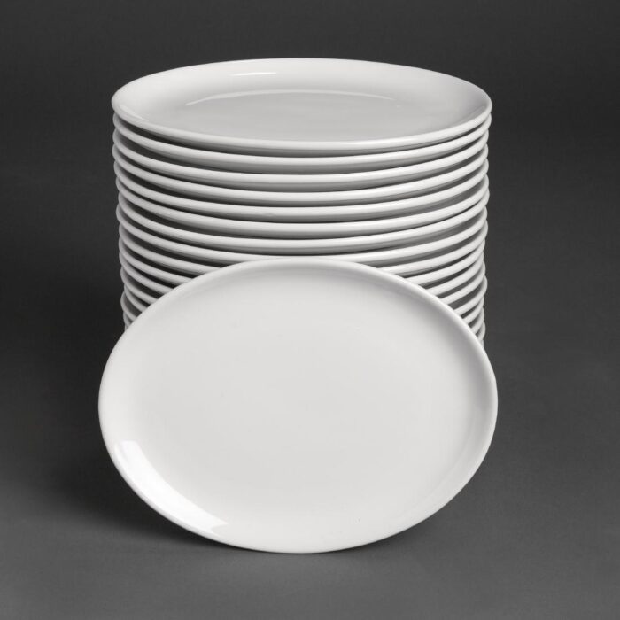 Bulk Buy Pack of 24 Athena Hotelware Oval Coupe Plates 254 x 197mm (CC211)