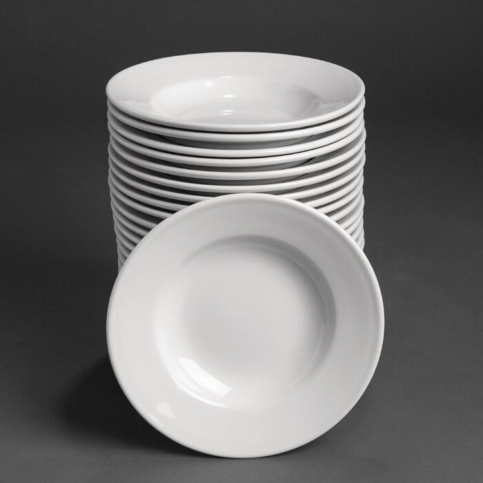 Bulk Buy Pack of 24 Athena Hotelware Rimmed Soup Bowls 228mm