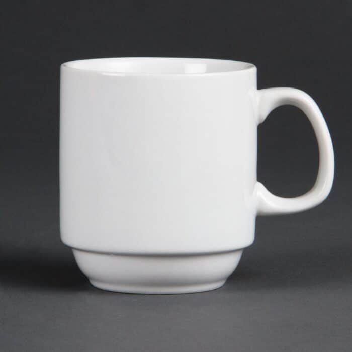 Bulk Buy Pack of 36 Olympia Whiteware Stacking Mugs 284ml 10oz