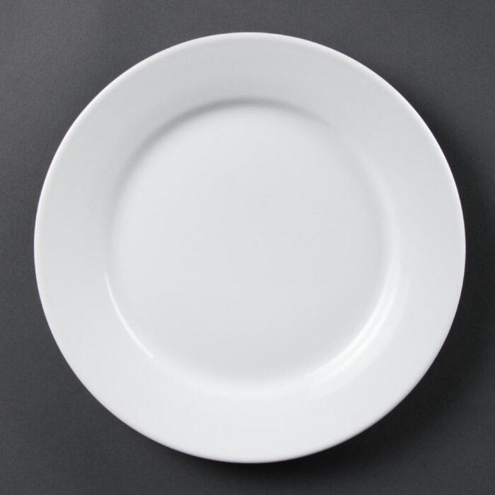 Bulk Buy Pack of 36 Olympia Whiteware Wide Rimmed Plates 250mm