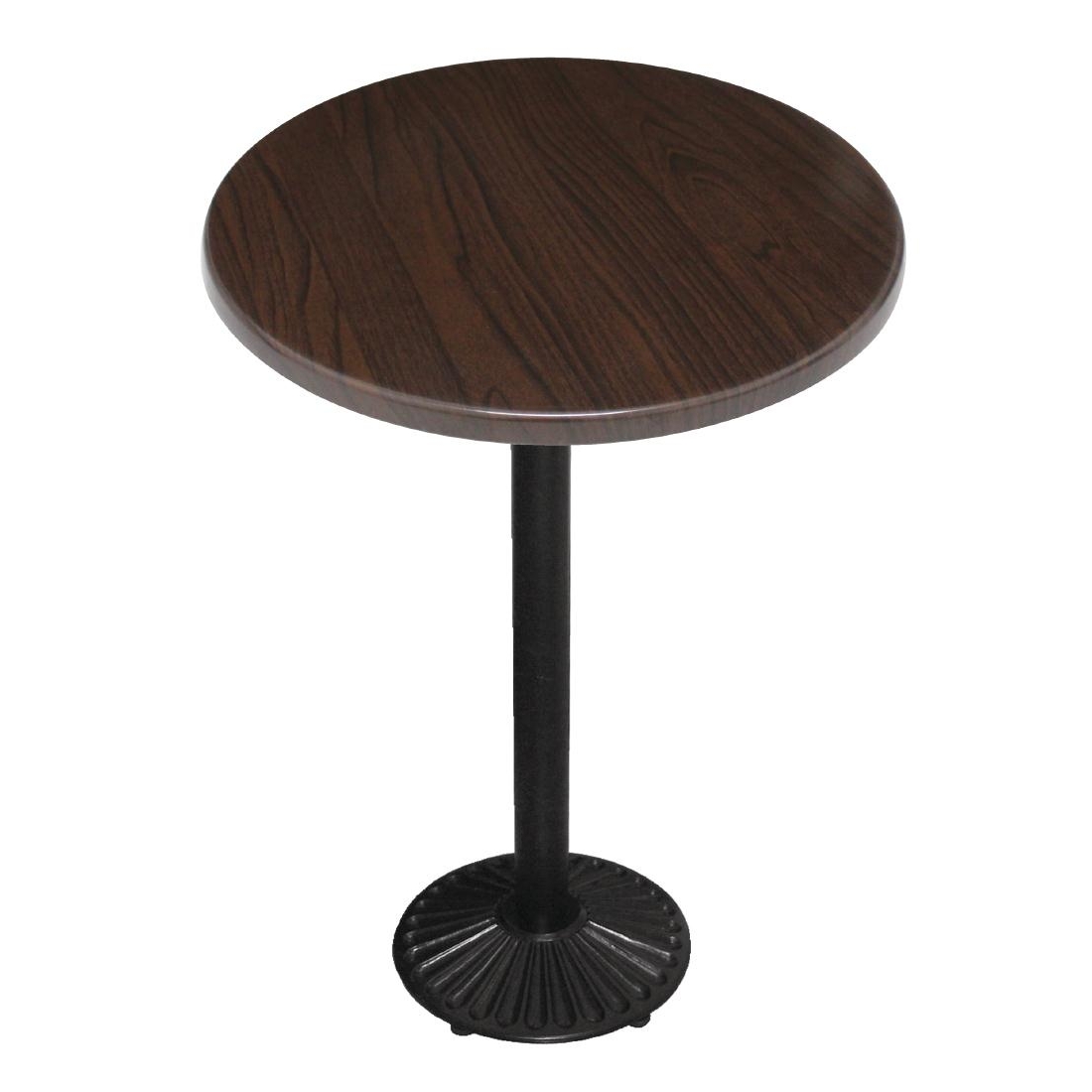 Special Offer Bolero 600mm Dark Wood Bar Table and Cast Iron Base Combo
