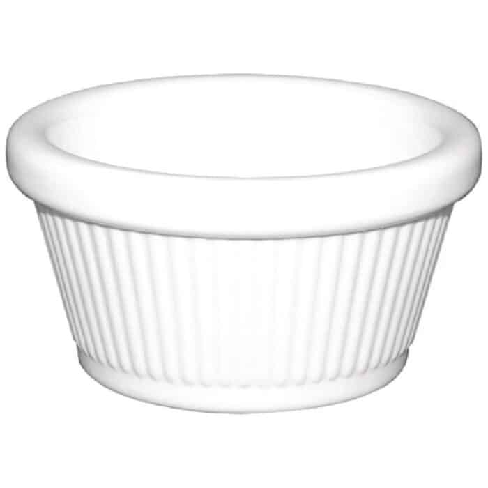 Kristallon Melamine Fluted Ramekins White 70mm