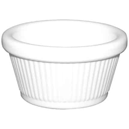 Kristallon Melamine Fluted Ramekins White 76mm